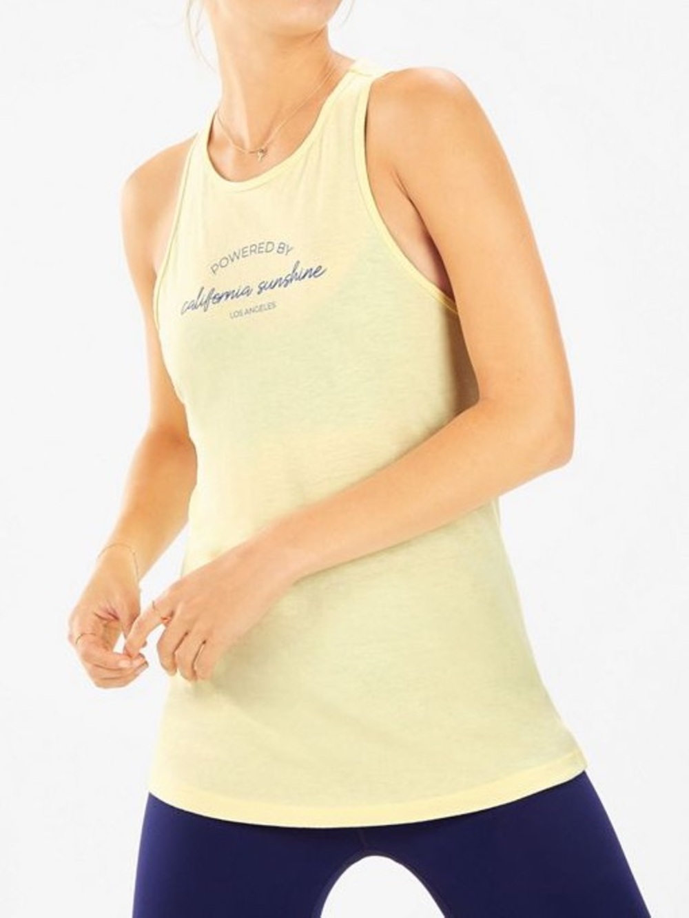 NEW Fabletics Alma Tank Racerback Tank Top Shirt Small Yellow NWT